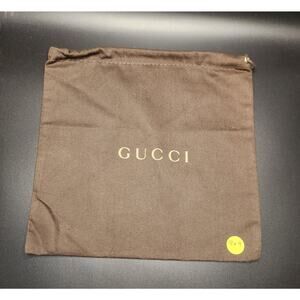 New Gucci Brown Cotton Dust Bag Drawstring Pouch 9x9 Authentic Storage Cover